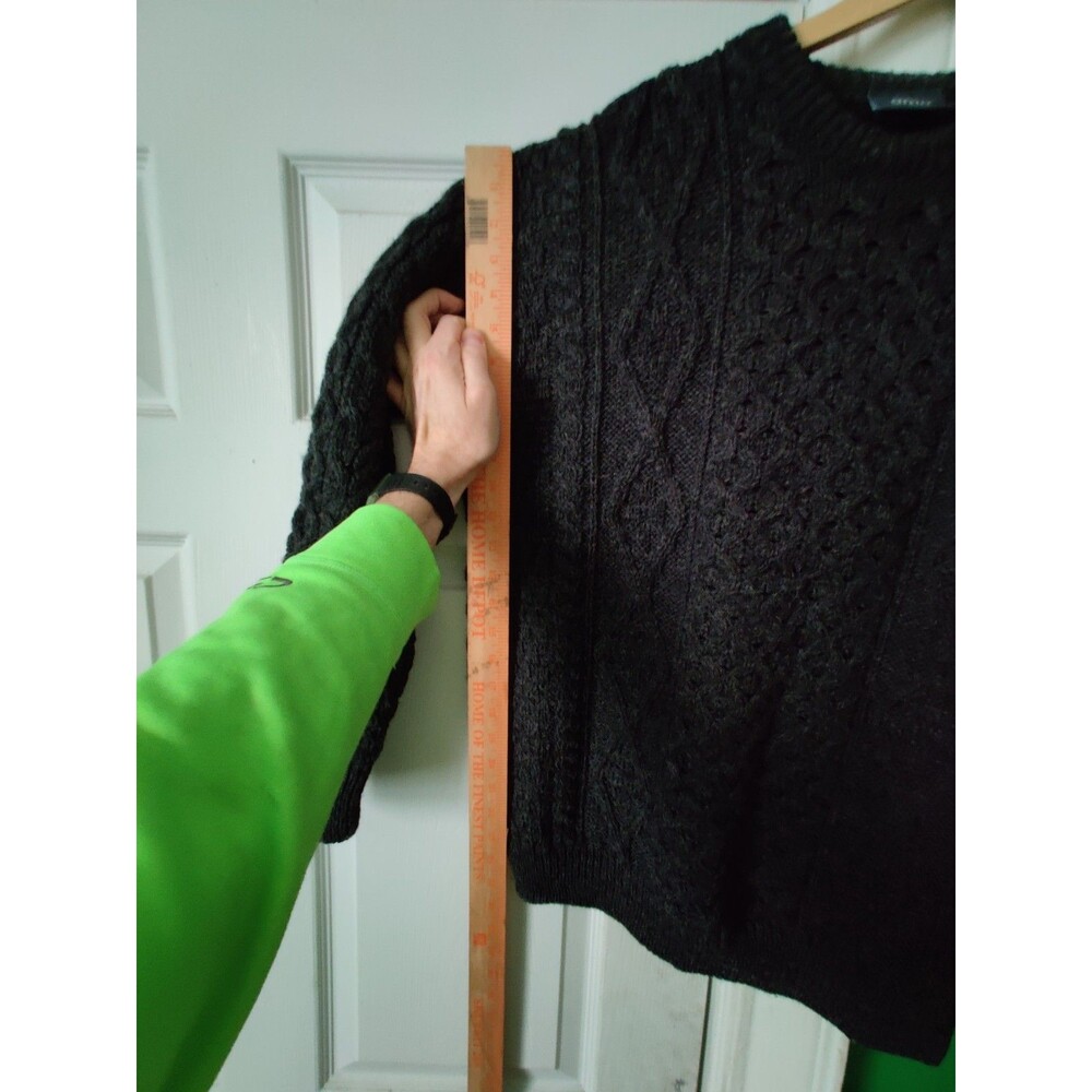 Aran Men L navy or black Irish jumper sweater.jpg